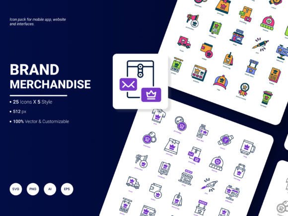 Brand Merchandise Icon Pack: Modern Graphics and Icons for Editorial Design
