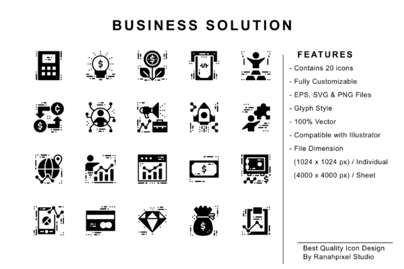 Business Solution 02 - Glyph Graphics and Icons Review
