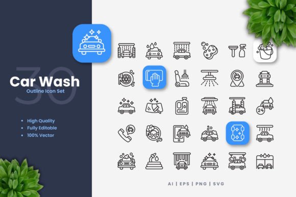 Car Wash Icons Graphics Review for Sellers