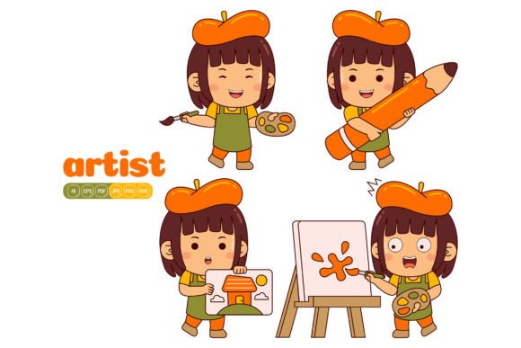 Cute Artist Girl Vector Pack 01: Graphics and Illustrations Review