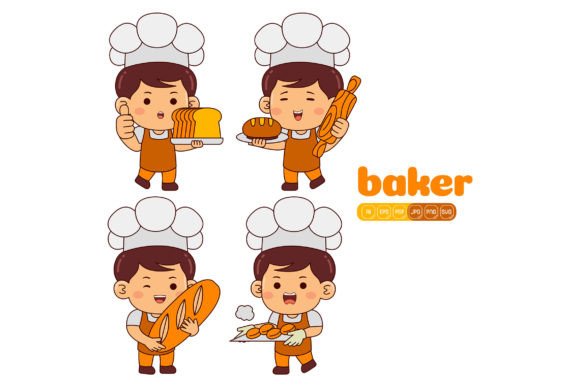 Cute Baker Boy Vector Pack 01: Graphics and Illustrations for Content Creators