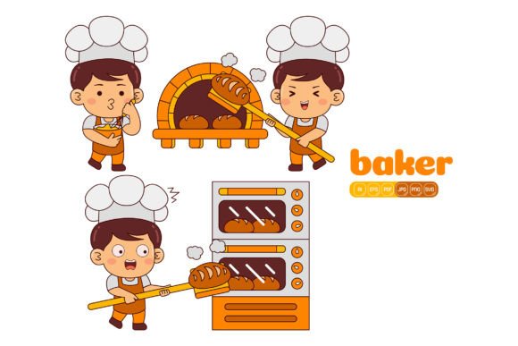 Cute Baker Boy Vector Pack 02 Graphics and Illustrations Review