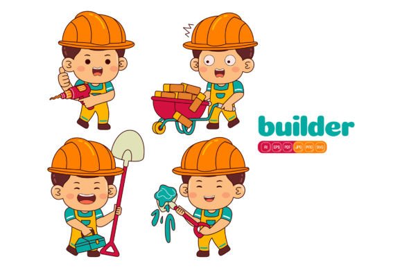 Cute Builder Boy Vector Pack 01: Graphics and Illustrations for Modern Blogs