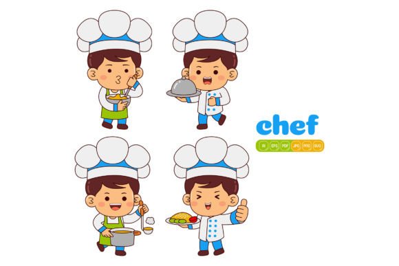 Cute Chef Boy Vector Pack 02 Graphics and Illustrations Review