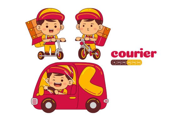 Cute Courier Boy Vector Pack 01: Graphics and Illustrations for Digital Sellers