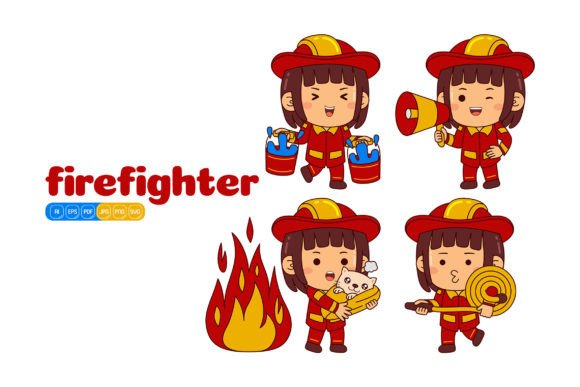 Cute Firefighter Girl Vector Pack 02 Review