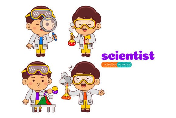 Cute Scientist Boy Vector Pack 02 Graphics and Illustrations Review