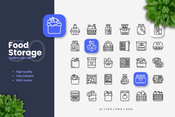 Food Storage Icons Graphics Review