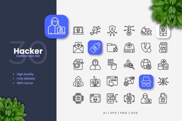 Hacker Icons Graphics Review for Branding