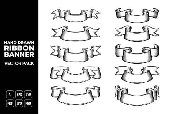 Hand Drawn Ribbon Banner Vector Pack 19 Review