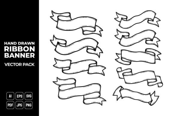 Hand Drawn Ribbon Banner Vector Pack 27 Graphics Review