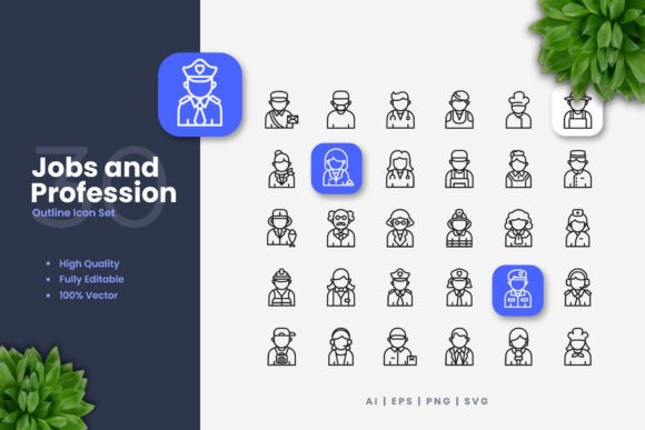 Jobs and Profession Icons Graphics Review