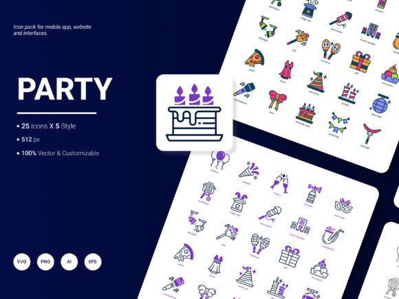 Party Icon Pack: Graphics and Icons for Modern Content