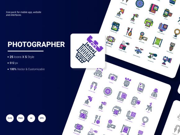Photographer Icon Pack: Modern Graphics and Icons for Brand Design