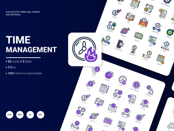 Time Management Icon Pack: Essential Graphics and Icons for Designers