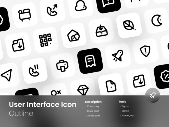 User Interface Icon Pack Outline Style Graphics Ux And Ui Kits