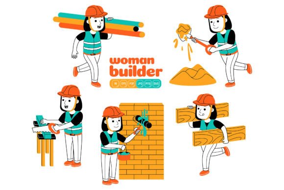 Woman Builder Vector Pack 02 Graphics and Illustrations Review